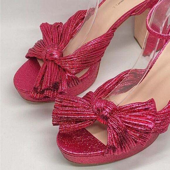 Loeffler Randall  Natalia Pleated Bow Platform Sandals size 11 - Picture 7 of 13